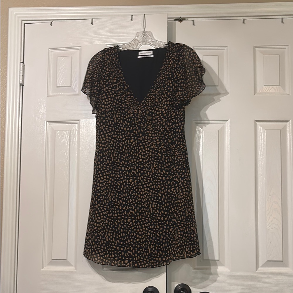 Urban Outfitters Black Sheath Mini Dress with Flutter Sleeves